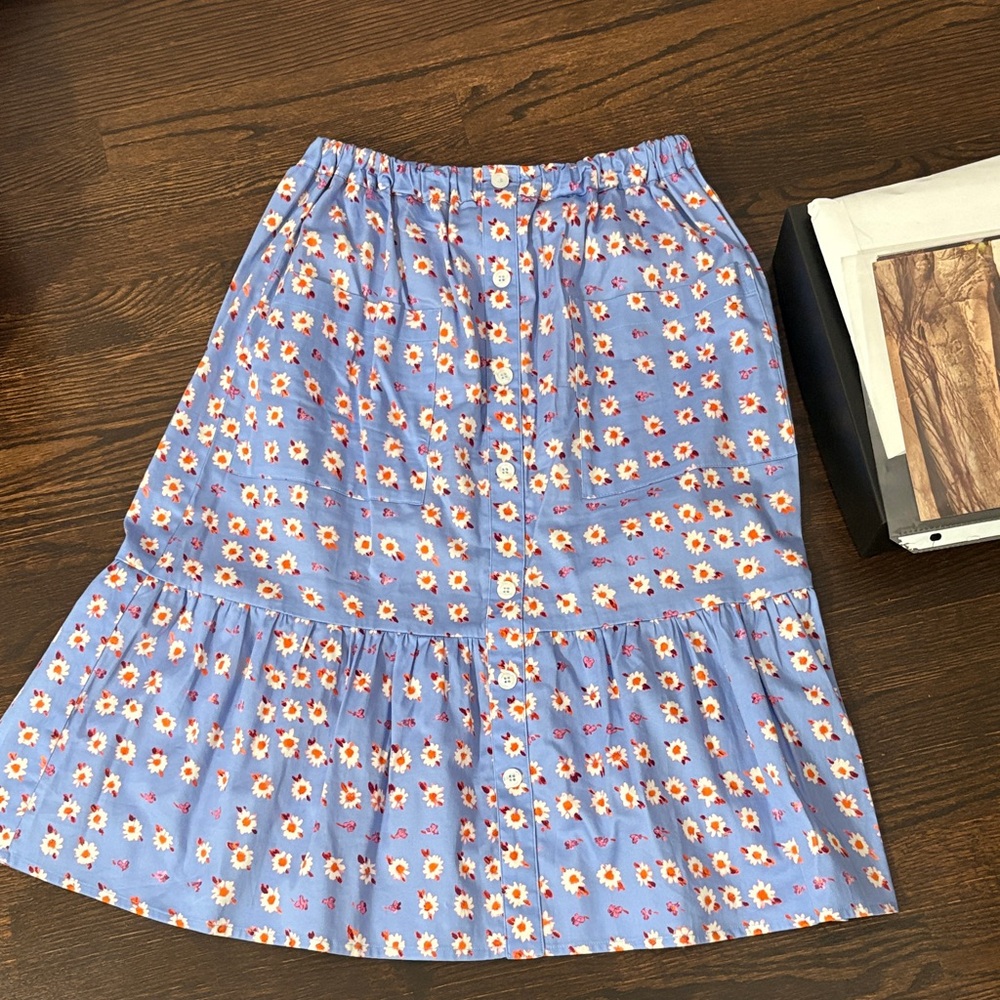 Floral Blue Skirt autumn adeigbo